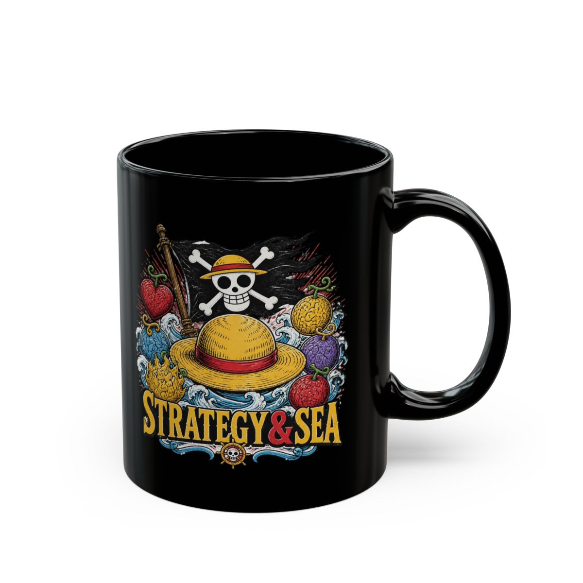 One Piece "STRATEGY & SEA" Black Mug
