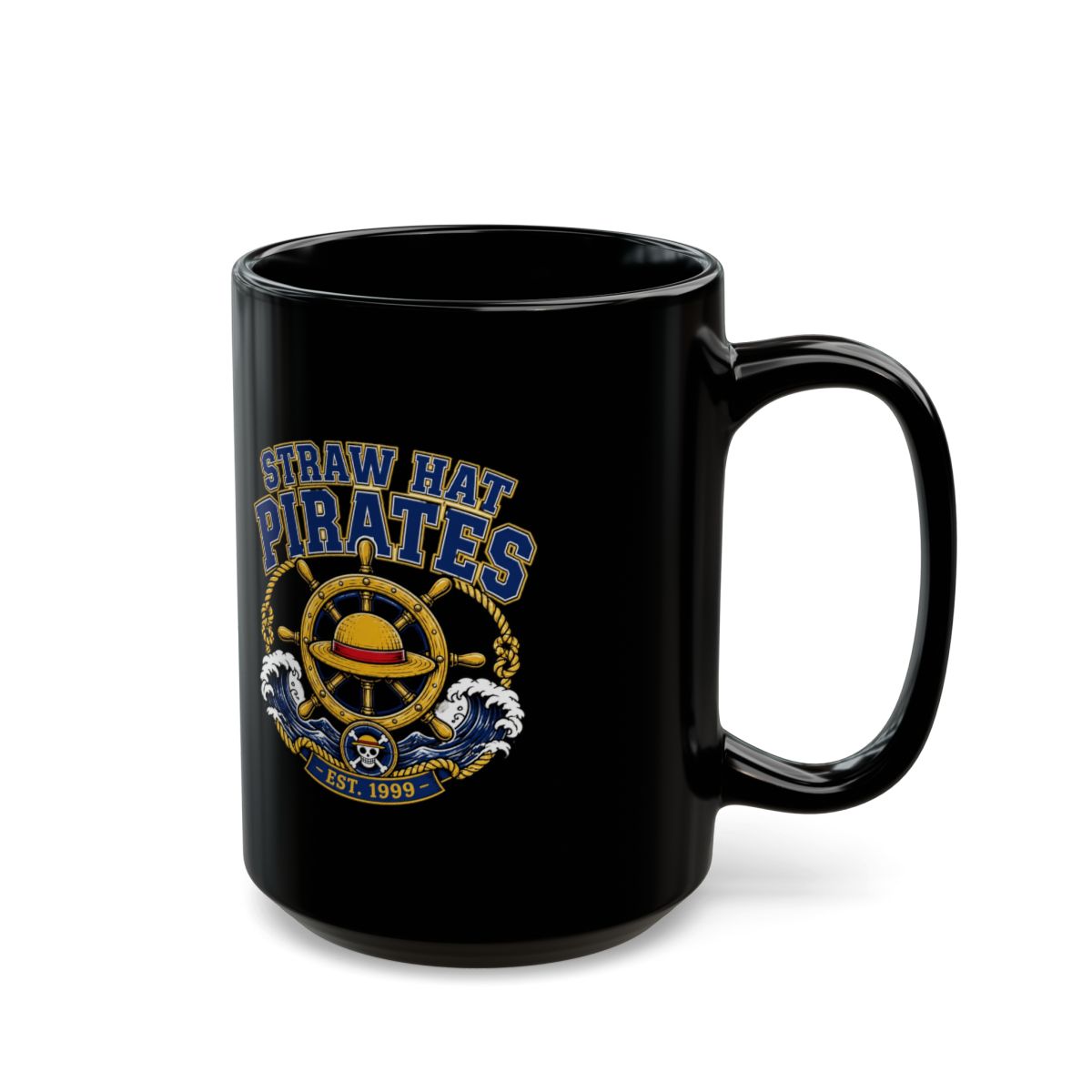 One Piece "STRAW HAT PIRATES" Black Mug - alternate angle 5, merchandise