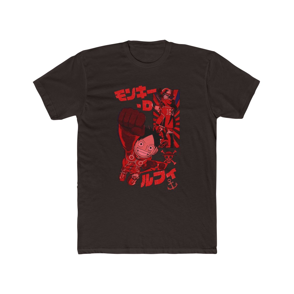 One Piece Luffy Tonal Red T Shirt - alternate angle 2, merchandise